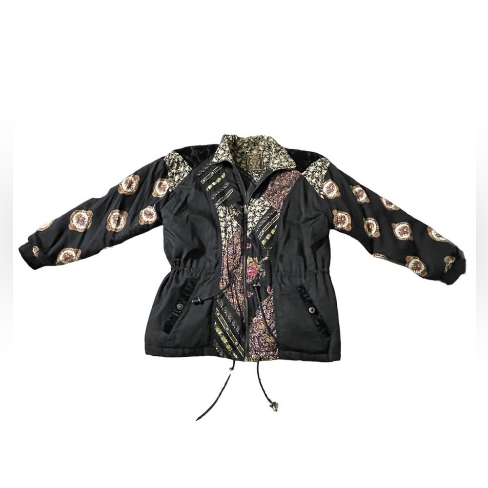 1969 WINLIT Vintage Jacket. Floral patches design, awesome puffer! New York ROMA